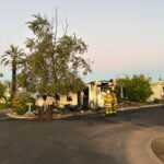 One person was found dead after a Mesa mobile home fire on Thursday. (Rural Metro Fire photo)