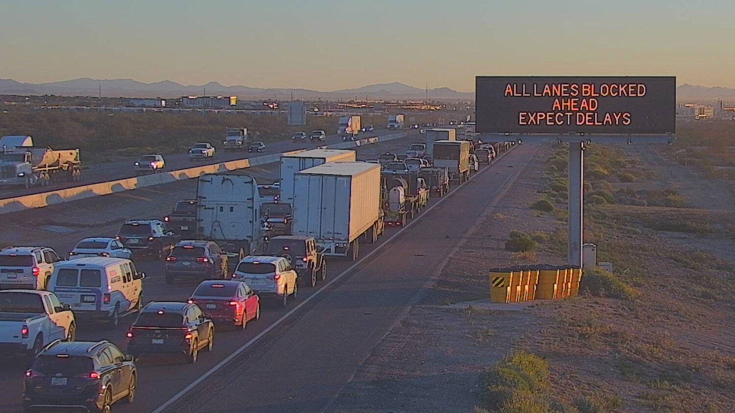 A crash disrupted rush hour traffic on eastbound I-10 in the West Valley on Tuesday morning. (ADOT ...