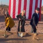Larry Fitzgerald, Gov. Katie Hobbs, Cindy McCain, Michael Crow and Michael Bidwill were at the groundbreaking. (Screenshot)