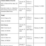 Public measles exposure sites reported by the Maricopa County Department of Public Health.