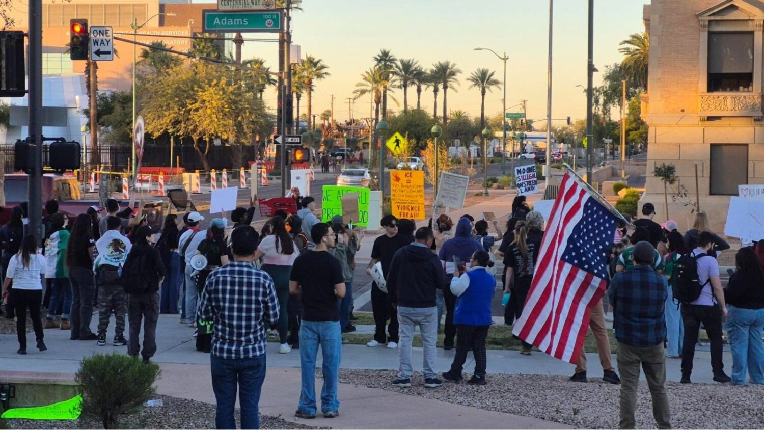 ICE protests AZ state rep condemning teachers for calling out sick to attend...