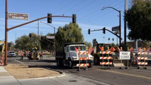 Traffic restrictions continue on Chandler Boulevard for sewer repair work