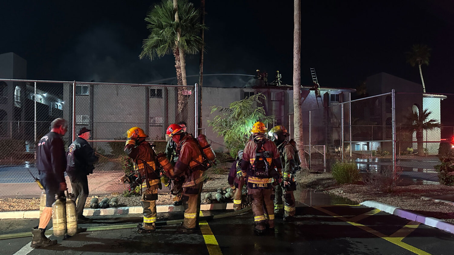 Crews contained an early-morning apartment fire that caused widespread damage in west Phoenix. (Pho...