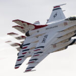The United States Air Force Air Demonstration Squadron "Thunderbirds" perform at Luke Air Force Base, Arizona, March 22-24, 2024. Luke Days 2024 was a symbolic way for the Thunderbirds to kick off their 2024 season, as it was the very place they were founded back in 1953. (U.S. Air Force photo by Staff Sgt. Dakota Carter)