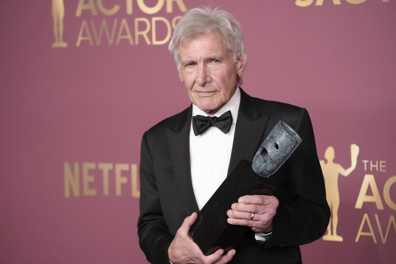 LOS ANGELES, CALIFORNIA - MARCH 01: Harrison Ford, winner of the SAG-AFTRA Life Achievement Award, ...