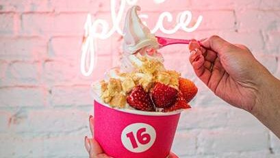 A cup of self-serve frozen yogurt from 16 Handles, which opens its first Arizona location in Chandl...