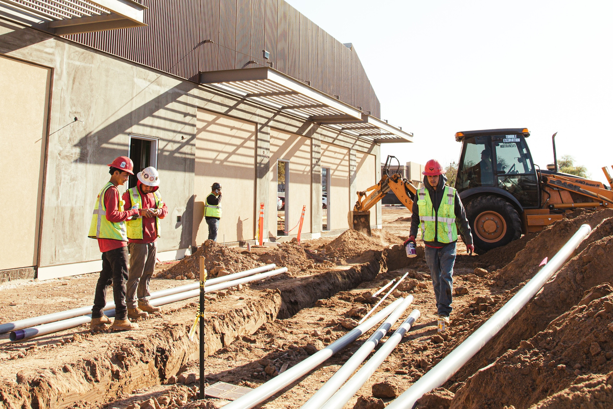 Construction continues at The Switchyard, a mixed-use development in Queen Creek expected to open l...
