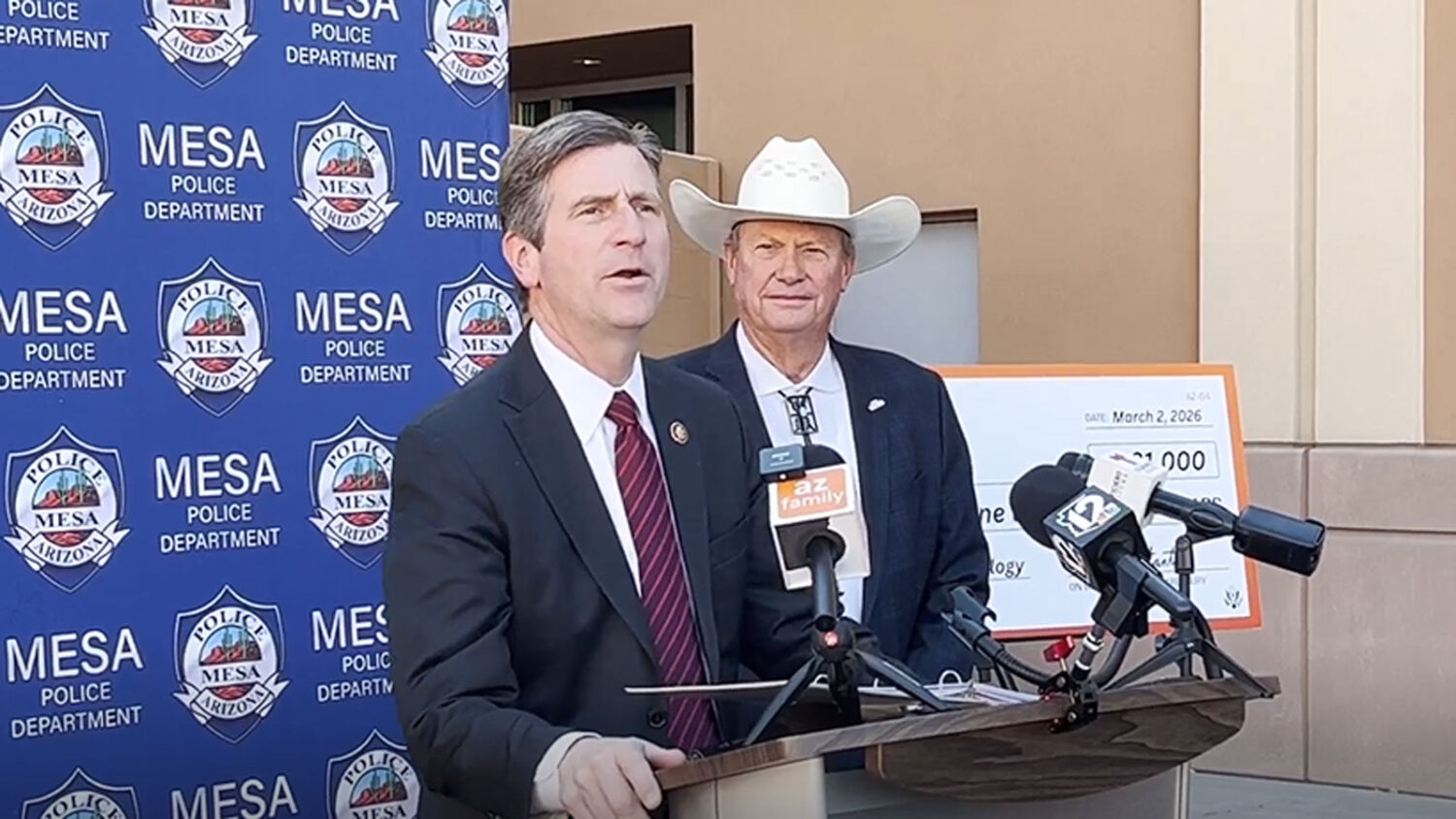 U.S. Rep. Greg Stanton discusses federal funding for gunshot detectors Mesa Mayor Mark Freeman as l...