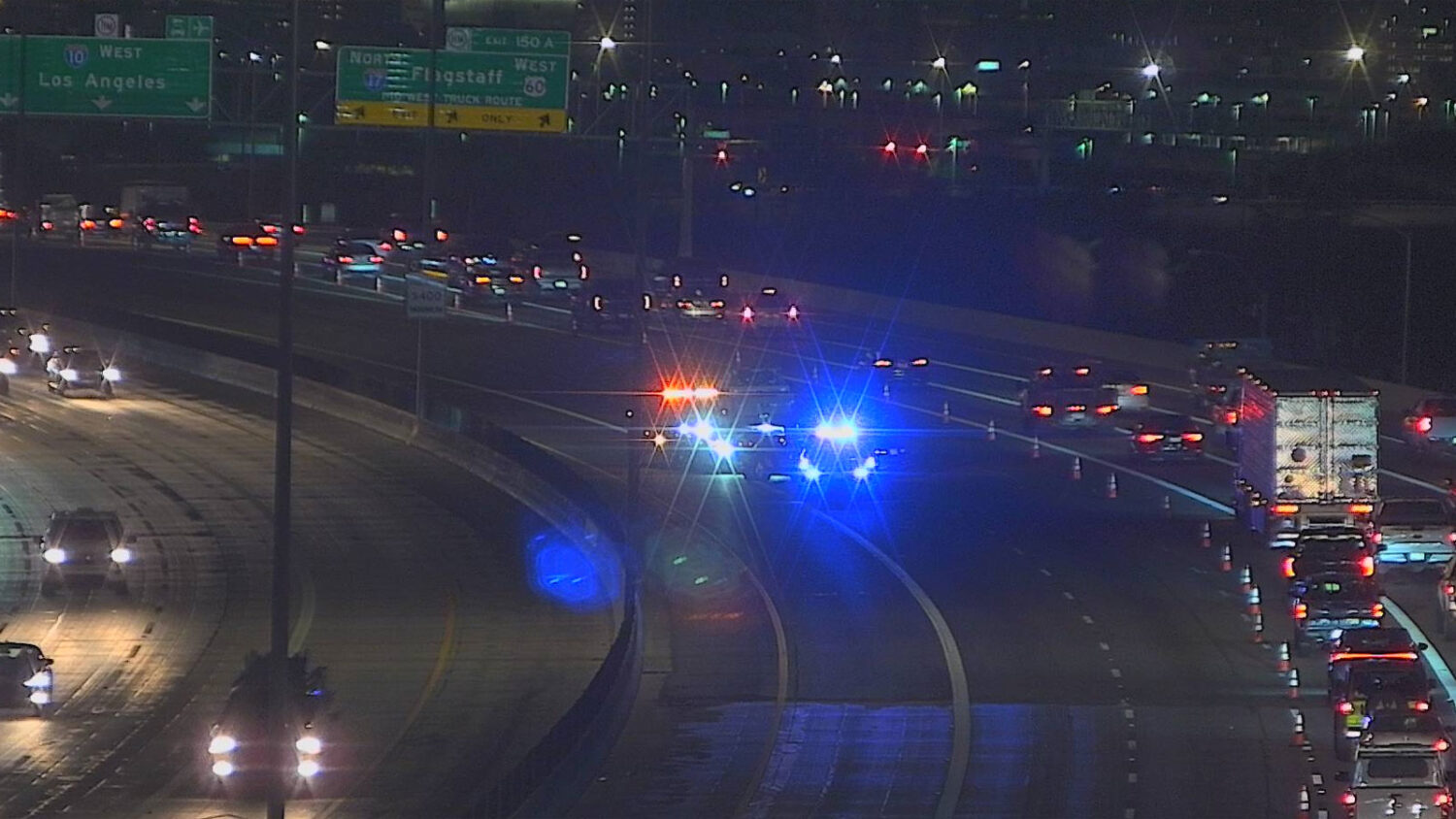 A head-on collision closed westbound I-10 near Buckeye Road. (ADOT photo)...