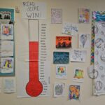 Third graders at Kyrene de la Colina track their reading minutes for the Read to the Final Four contest. (Shira Tanzer/KTAR News)