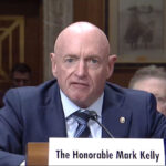 U.S. Sen. Mark Kelly at a March 11 hearing on his water rights funding bill. (Screenshot)