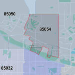 The 85054 ZIP code includes Desert Ridge Marketplace in Phoenix.