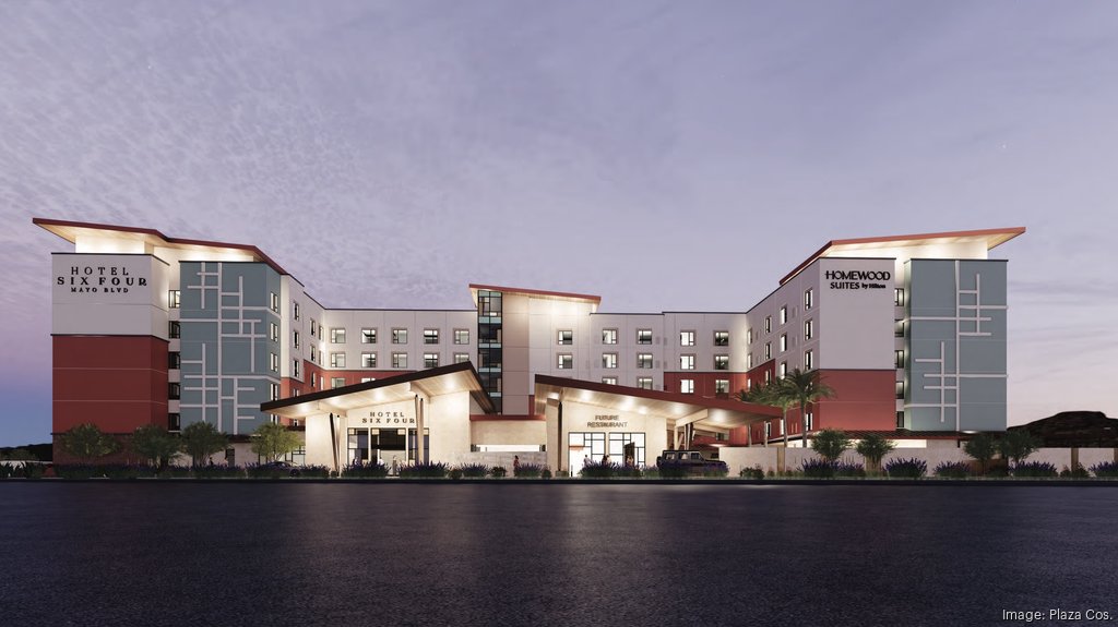 Rendering of a 260-room hotel slated to built on the southeast corner of 64th Street and Mayo Boule...
