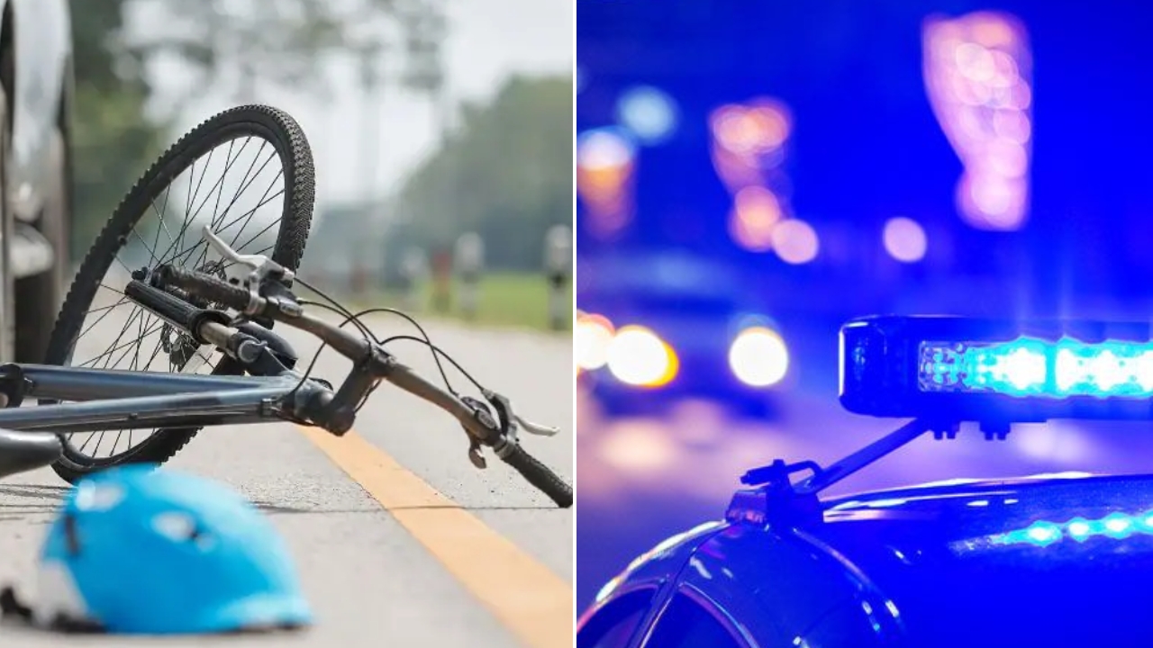 A cyclist was taken to the hospital with life-threatening injuries after running a red light, Scott...