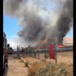 Crews battle a fire at the landfill near Surprise (Surprise Fire-Medical Department via Facebook)