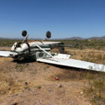 A small plane landed on its roof in north Phoenix on Tuesday morning. (Phoenix Fire Department photo)