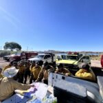 Crews fighting the Hazen Fire in Buckeye conducting a resource briefing. (Photo via Arizona Department of Forestry and Fire Management)