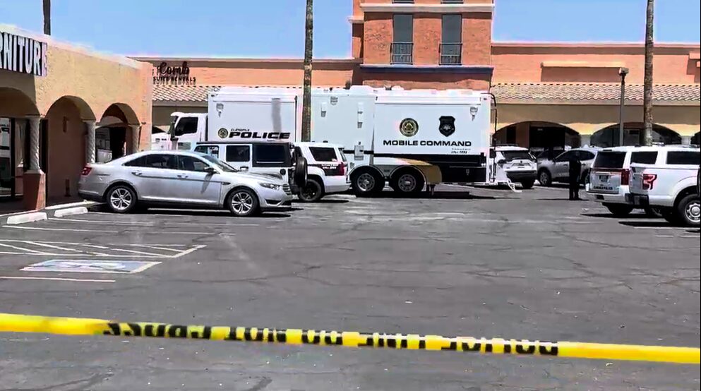 A man who was threatening a woman with a knife was shot and wounded by Glendale police officers Wed...