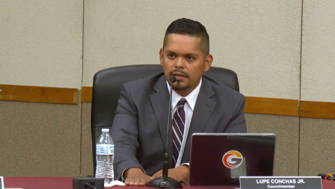 Glendale City Council member Lupe Conchas speaks during a special meeting Thursday, May 28, 2026, b...