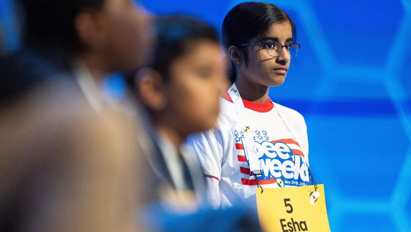 Arizona's Esha Marupudi waits to take her turn during the quarterfinals of the Scripps National Spe...