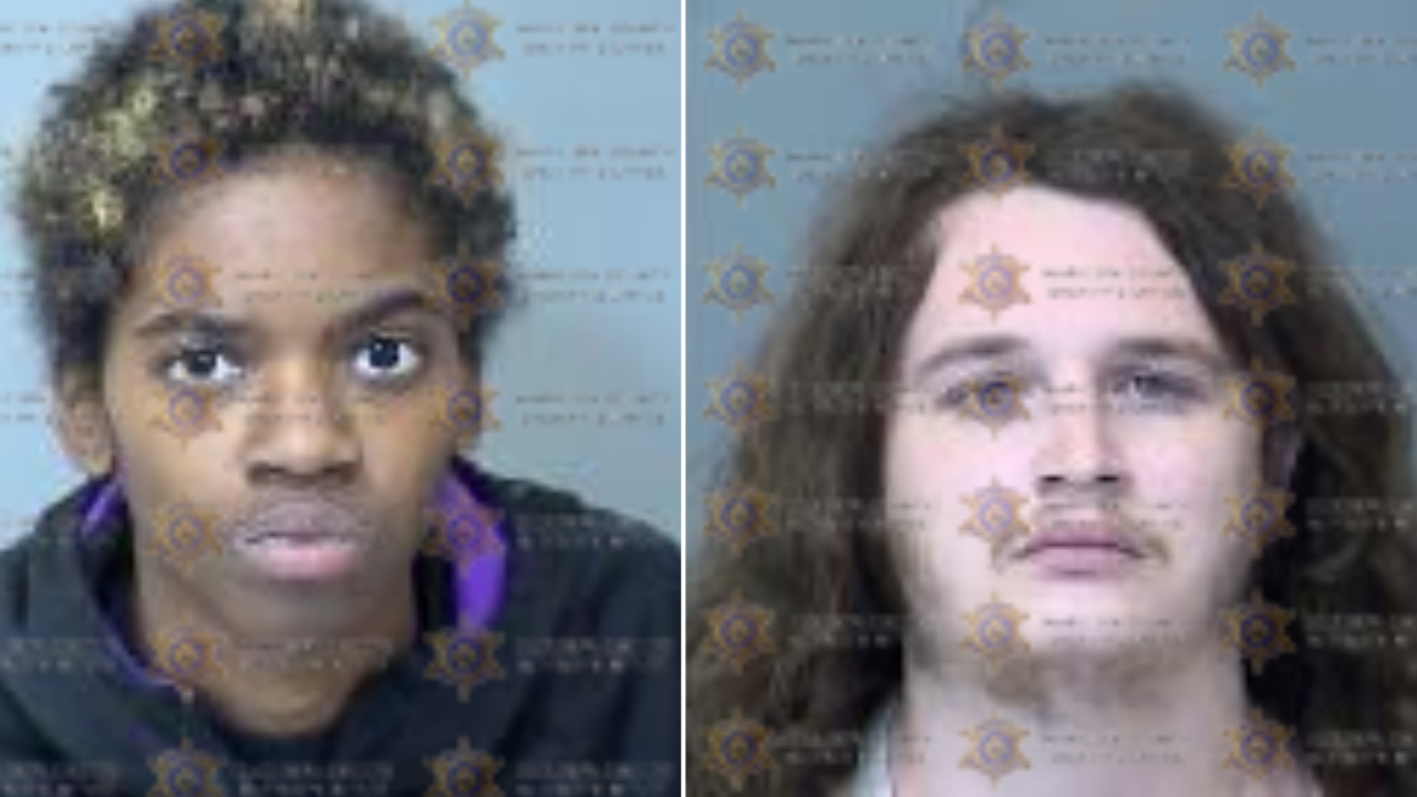 Alexander Taylor Byrne, 21, left, and Artnesia Aaliyah Baptist, 24, were arrested on charges of fir...