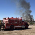 Smoke from the Hazen Fire is seen rising in Buckeye on Wednesday, May 6, 2026. (KTAR News Photo/Colton Krolak)