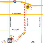 The designated route from I-10 to Buc-ee's in Goodyear. (City of Goodyear map)