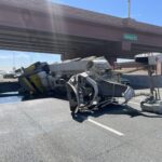 Scenes from the cement truck wreck on I-10 on June 22, 2026. (Photo via ADOT)