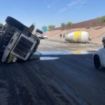 Scenes from the cement truck wreck on I-10 on June 22, 2026. (Photo via ADOT)