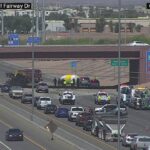 Scenes from the cement truck wreck on I-10 on June 22, 2026. (Photo via ADOT)