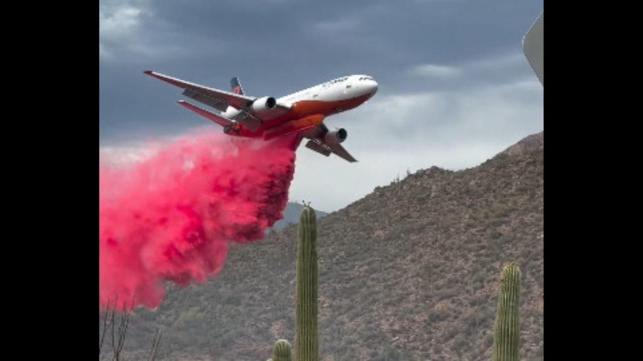A new wildfire called the Round Valley Fire closed State Route 87 in both directions outside Founta...