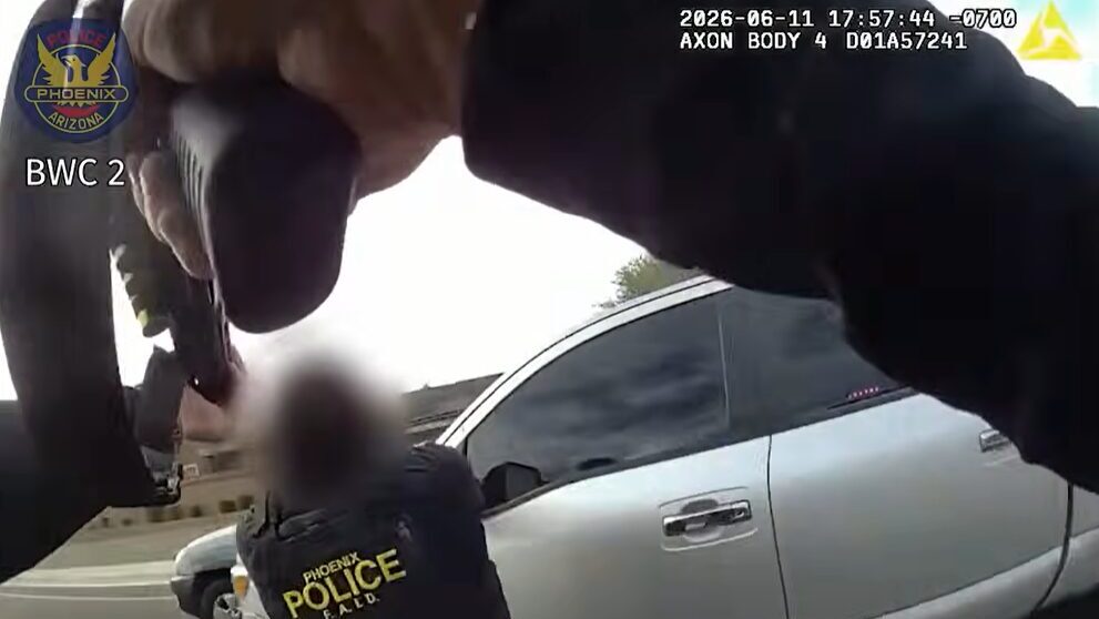 Screenshot of an Phoenix officer involved shooting incident. (Photo via Phoenix Police Department)...