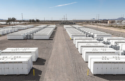 The 200-MW Flatland Energy Storage project in Coolidge, Arizona. (Photo via EDP Renewables North Am...
