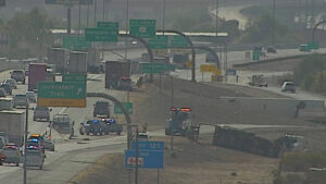 Dump truck driver killed in rollover crash on I-10 exit ramp in West Valley