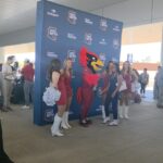Students prepare to leave on the Arizona Cardinal's Civics Matters trip. (Shira Tanzer/KTAR News)