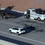 A tow truck driver died Thursday morning after a fiery crash on the Loop 101 Price Freeway in Chandler, authorities said. (ADOT photo)