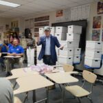 Sen. Kelly visited Sandra Day O'Connor High School to speak to teachers Friday. (Shira Tanzer/KTAR News)