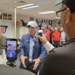 Sen. Kelly visited Sandra Day O'Connor High School to speak to teachers Friday. (Shira Tanzer/KTAR News)