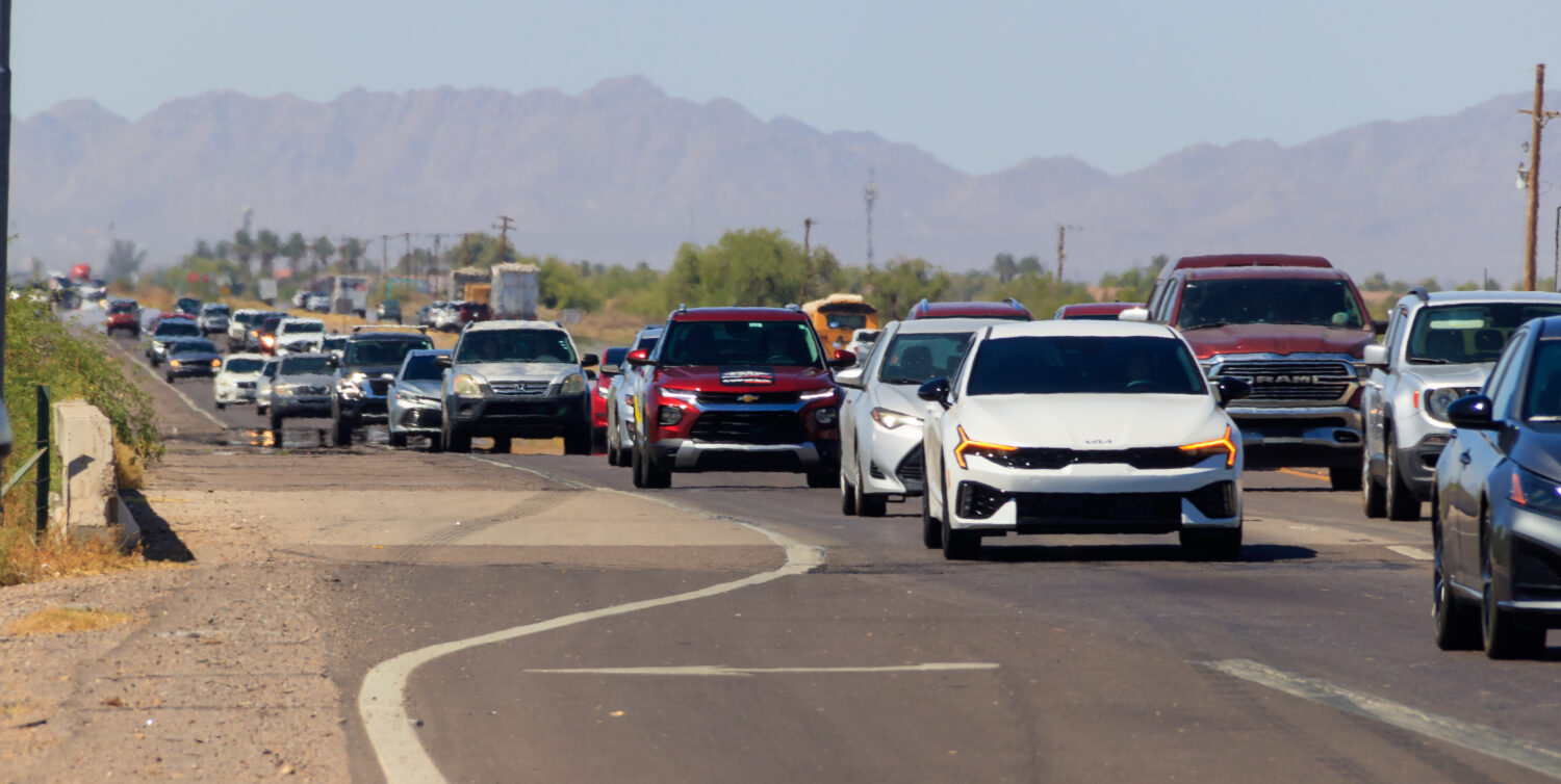 Construction crews resume paving work on SR 347 south of I-10 as part of a $396 million project to ...