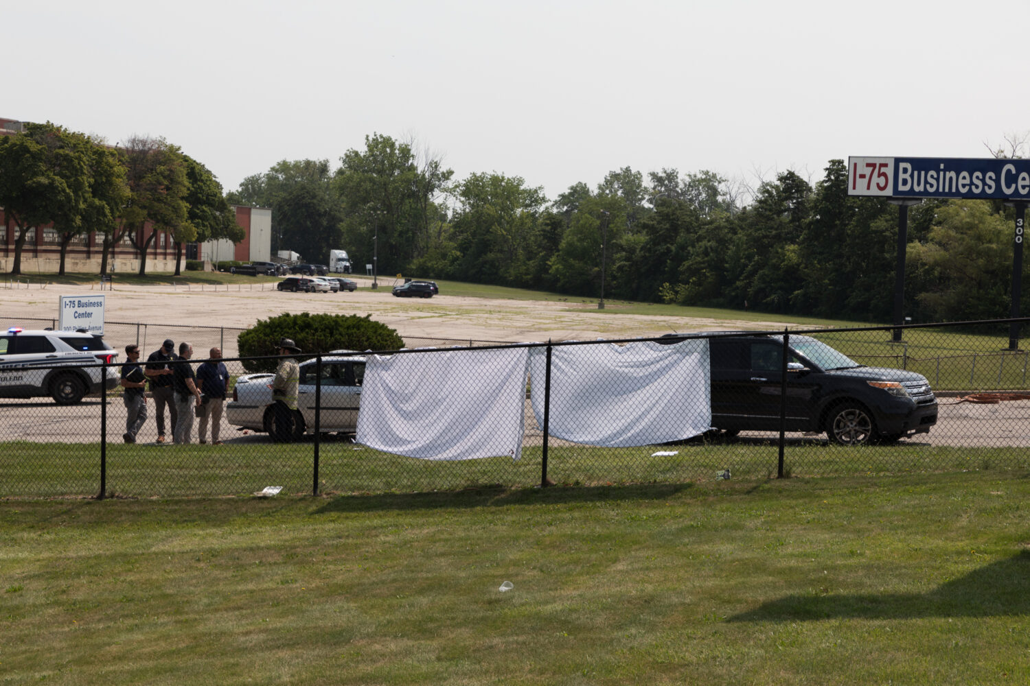 Emergency personnel respond to a hazardous material call on Phillips Avenue in Toledo, Ohio, on Wed...