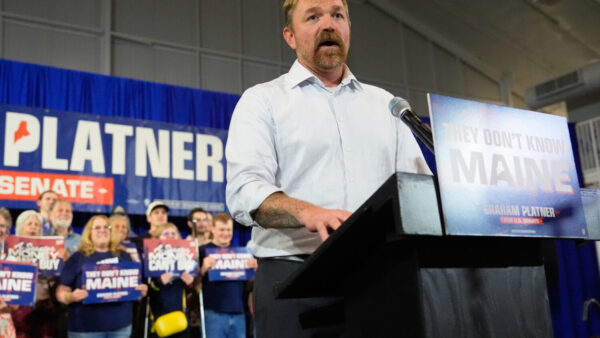 Democratic U.S. Senate candidate Graham Platner speaks during a primary election night watch party after winning the Democratic nomination Tuesday, June 9, 2026, in Blue Hill, Maine. (AP Photo/Robert F. Bukaty)