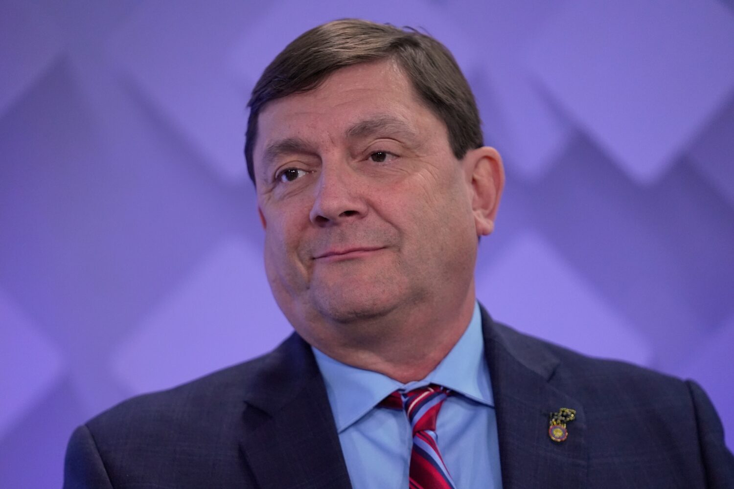 U.S. Senate candidate Troy Jackson takes part in a debate at the WCSH-6 television studio, Thursday...