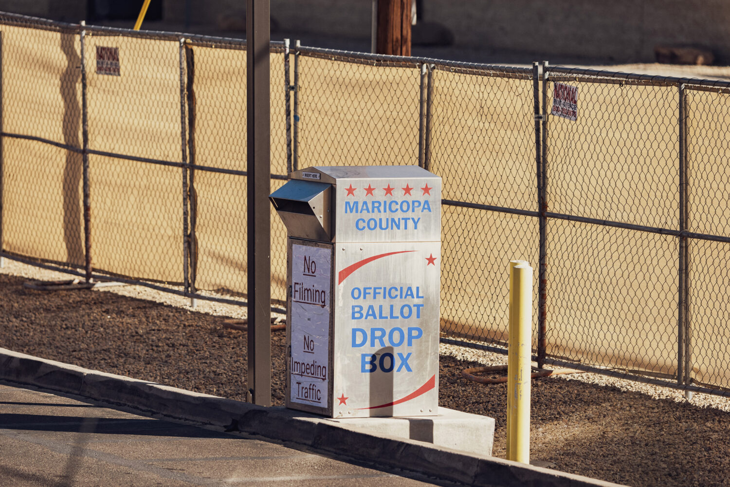A ballot drop box at the Maricopa County Tabulation and Election Center in Phoenix in this October ...