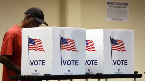 In this Oct. 29, 2024, file photo, voters cast early ballots at the Northwest Activities Center in Detroit. (Jeff Kowalsky/AFP via Getty Images)