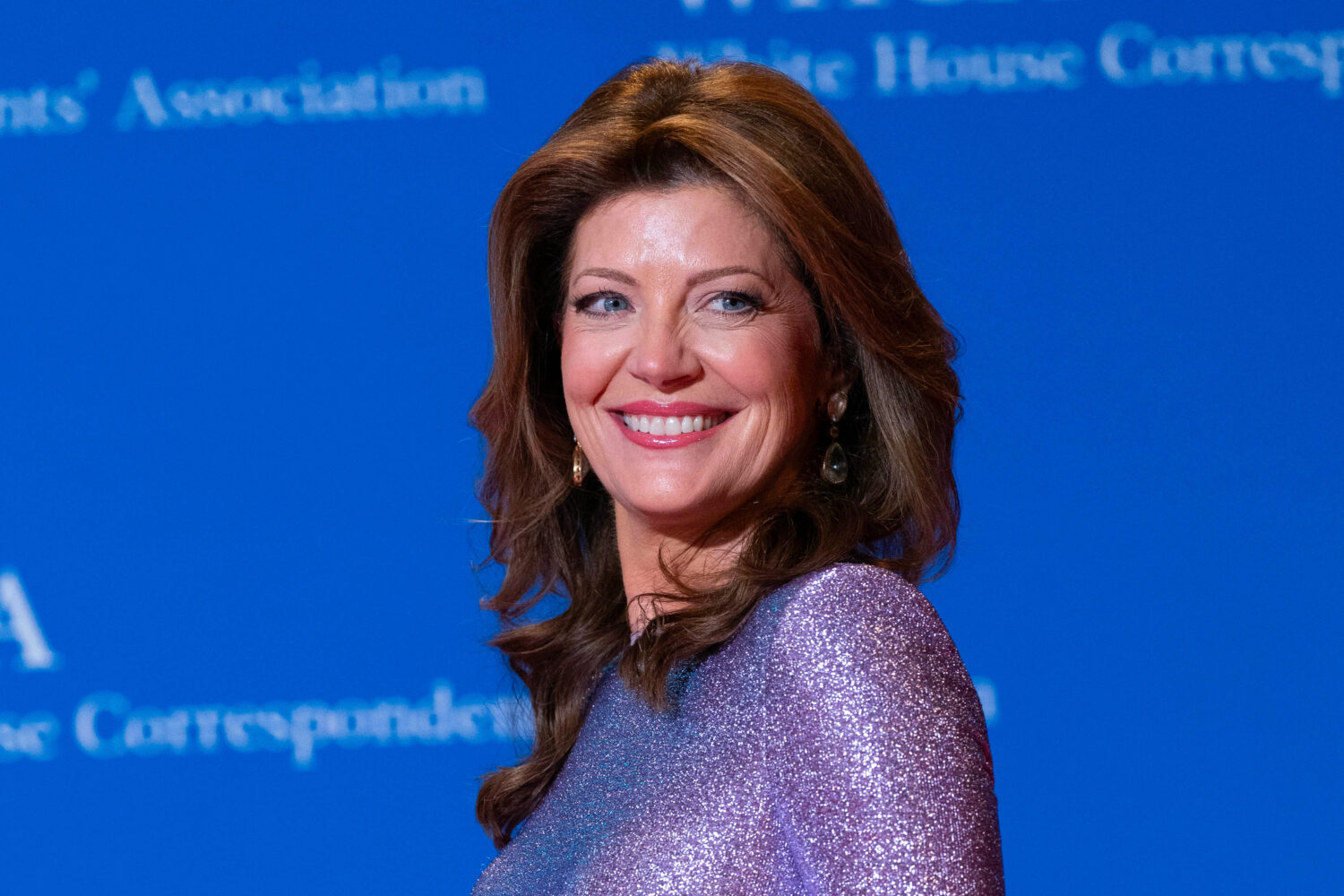 FILE - Norah O'Donnell poses as she arrives at the annual White House Correspondents' Association D...