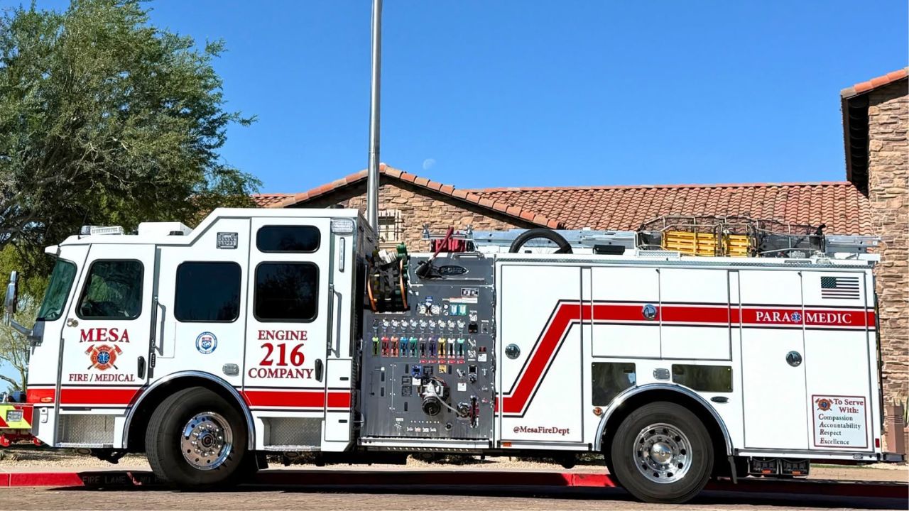 Two adults were left with burn injuries from the Mesa home fire and transported for treatment, fire...