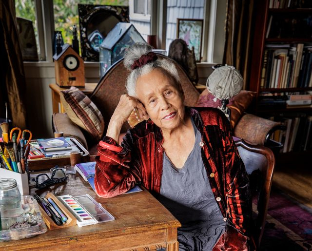 Betye Saar poses at her studio in Laurel Canyon, Los Angeles, in 2026. (David Sprague/Artist and Ro...