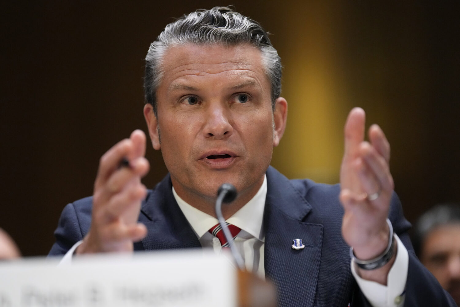 Defense Secretary Pete Hegseth testifies at a Senate Appropriations Committee hearing, Tuesday, Jul...