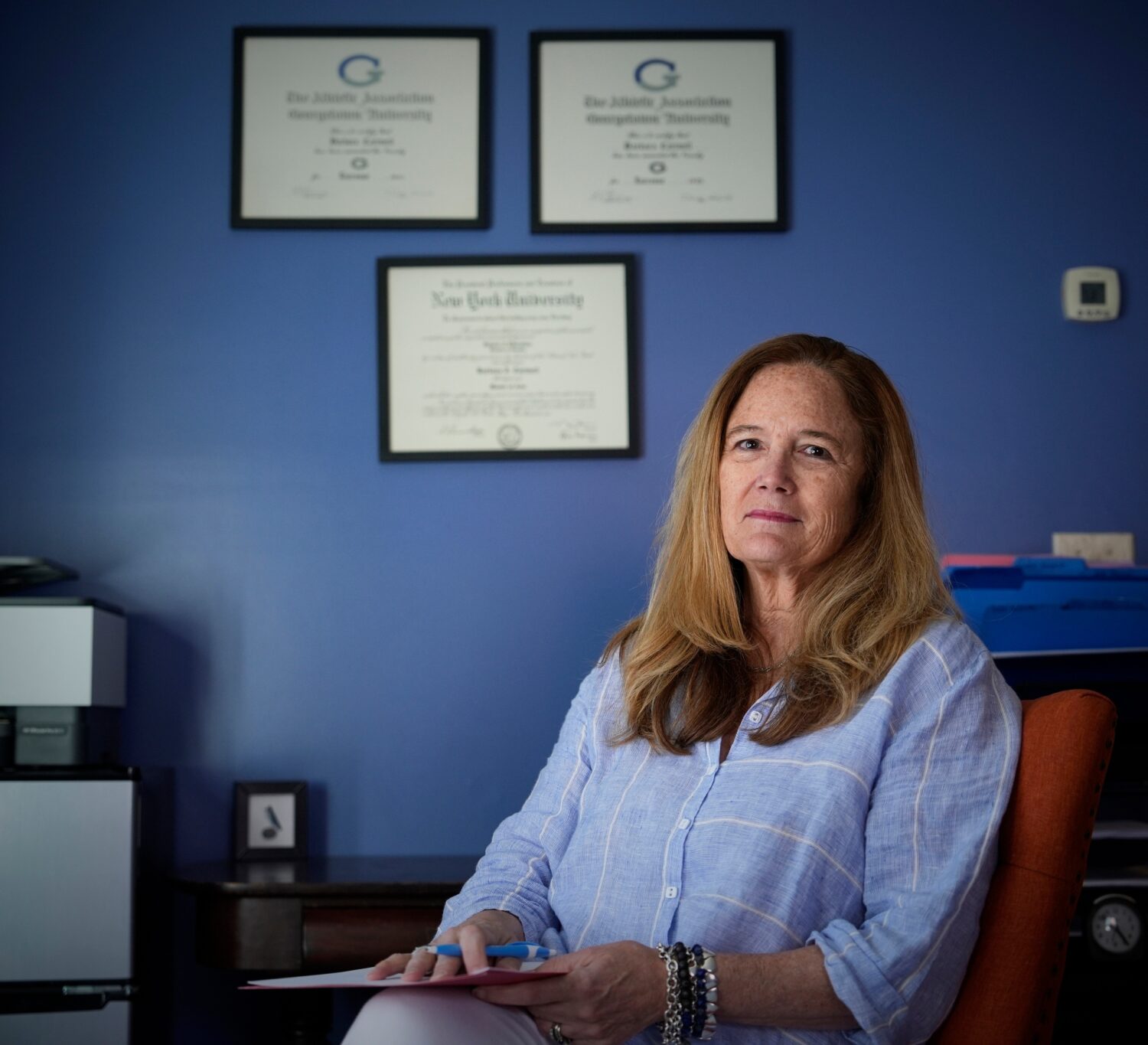 Barbara Howaniec, a psychiatric nurse practitioner, poses for a photo in her office on Monday, June...