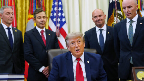 President Donald Trump speaks before signing executive orders modifying the Grand Staircase-Escalante National Monument and the Bears Ears National Monument in the Oval Office of the White House, Monday, July 13, 2026, in Washington. (AP Photo/Julia Demaree Nikhinson)